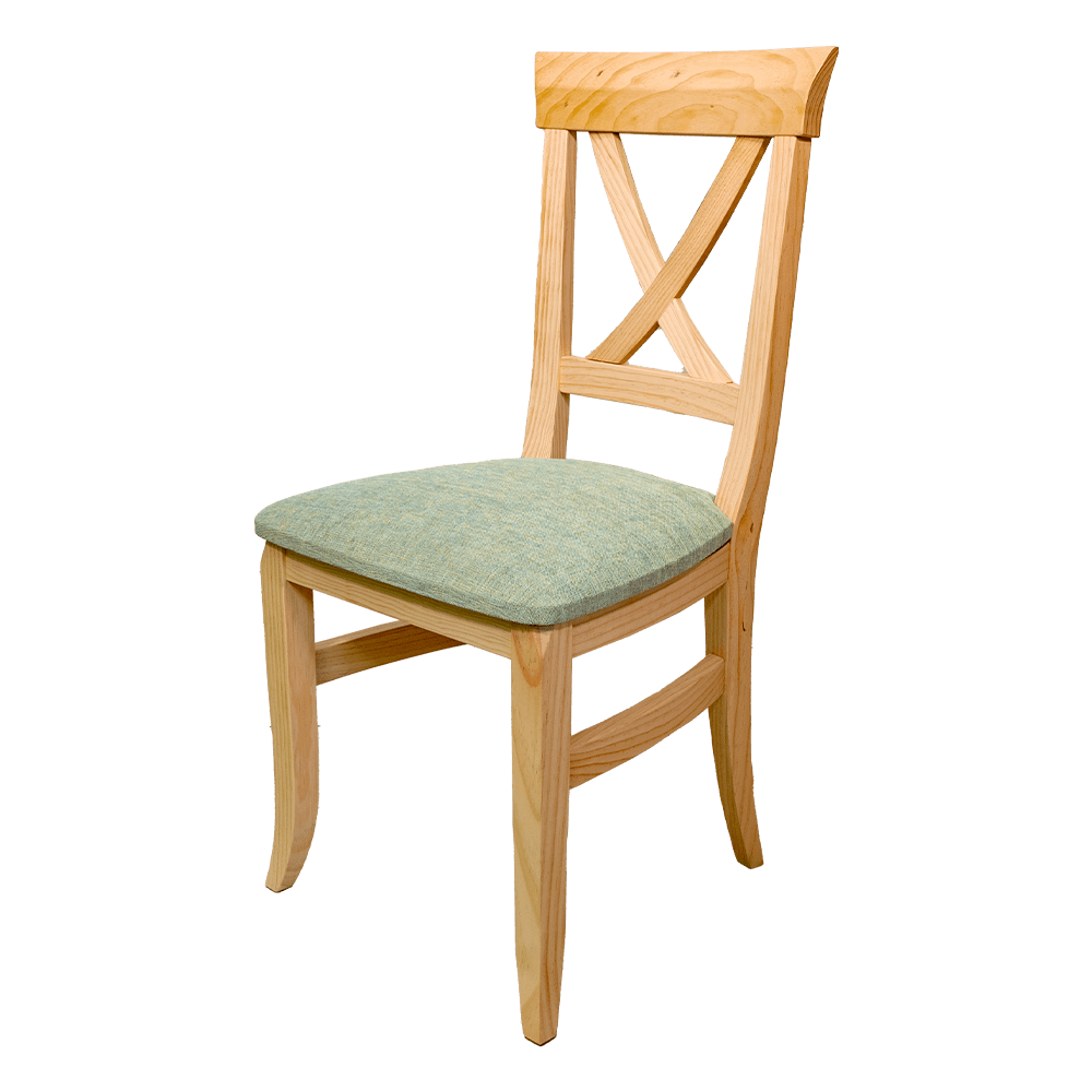 Silla en pino Ref. Gramil asiento tapizado
